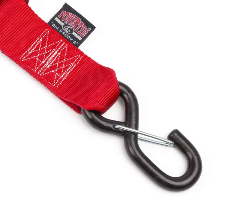 PowerTye Cam Buckle Tie Down Straps â€“ 2 inch x 12ft Straps with Latch Hooks â€“ Ideal for Motorcycle, ATV, Trailers, and Truck Bed Cargo â€“ 600 lb WLL & 1,800 lb Break Strength â€“ USA Made, Red (Pair) - Image 3